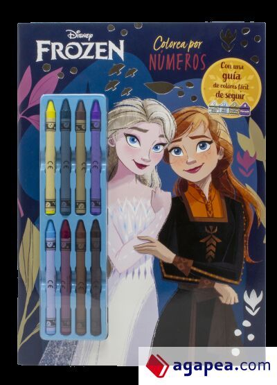 Frozen. Colorea por n&uacute;meros con ceras: Con 8 ceras de colores