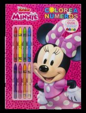 Portada de Minnie. Colorea por n&uacute;meros con ceras: Con 8 ceras de colores