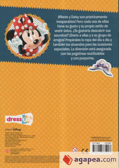 MINNIE. VÍSTEME CON PEGATINAS. DISNEY. 9788418335907