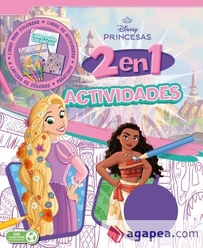 Princesas. Actividades 2 en 1: Libro para colorear, actividades, lápices y pegatinas Princesas. Actividades 2 en 1: Libro para colorear, actividades, lápices y pegatinas