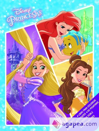 Princesas. Caja met&aacute;lica. Rapunzel, Ariel y Bella