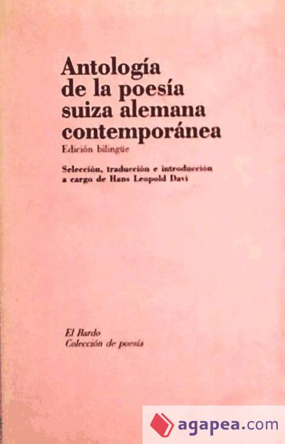 ANTOLOGIA POESIA SUIZA ALEMANA BILINGUE