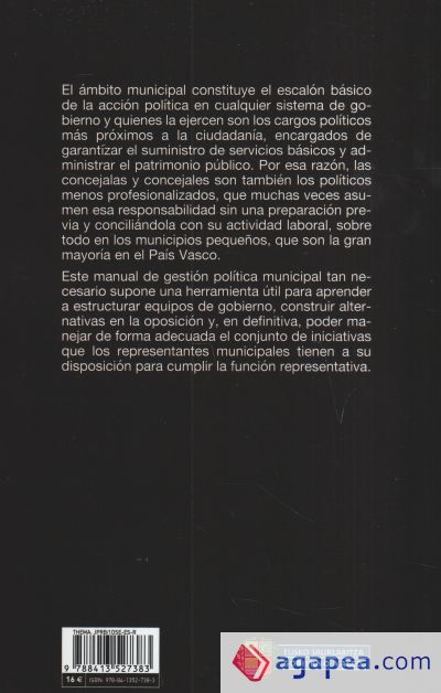 Manual de gestión política municipal y local en el País Vasco