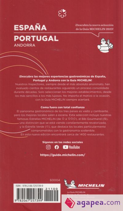 GUIA MICHELIN ESPA¥A PORTUGAL 2023 (60004)