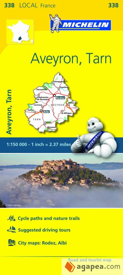 Michelin France Aveyron, Tarn Map 338