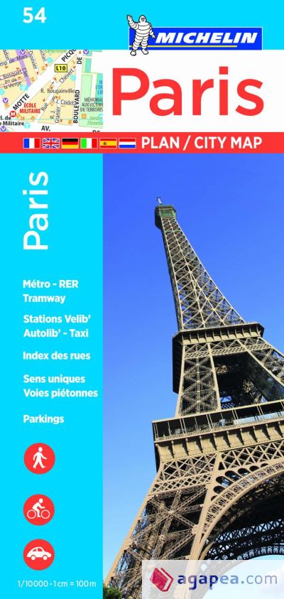 Michelin Paris Street Map + Index Map 54