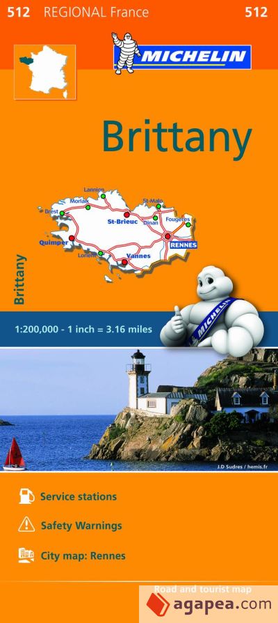 Michelin Regional Maps: France: Brittany Map 512