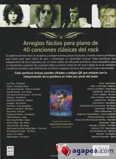 Rock classics: Partituras para aficionados al piano