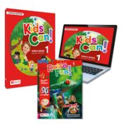Portada de KIDS CAN! 1 Pupil's Book & ExtraFun: libro del alumno versión MAYÚSCULA impreso y versión digital interactivo