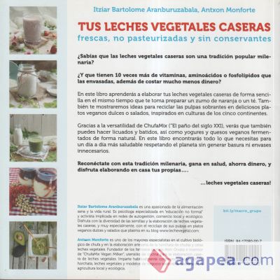 Tus Leches Vegetales Caseras . Frescas, no pasteurizadas y sin conservantes