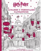 Portada de Harry Potter. Lugares y personajes fantásticos: Maxi libro para colorear