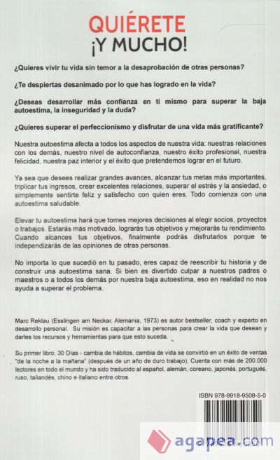 Qui&eacute;rete &iexcl;Y MUCHO!: 30 D&iacute;as para aumentar tu autoestima. C&oacute;mo superar la baja autoestima, la ansiedad, el estr&eacute;s, la inseguridad y la duda