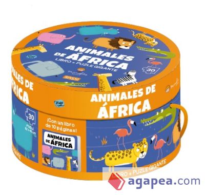 Los Animales De Africa. Cajas Redondas. Con puzzle Edic. ilustrado (Español)