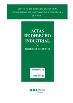 Portada de Actas de Derecho industrial. Vol. 32 (2011-2012)