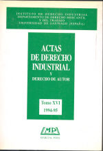 Portada de Actas de derecho industrial y derecho de autor. Tomo XVI (1994-1995)