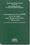 Portada de Comentarios a la Ley 6/1998, de 13 de abril, sobre Regimen del Suelo y Valoraciones