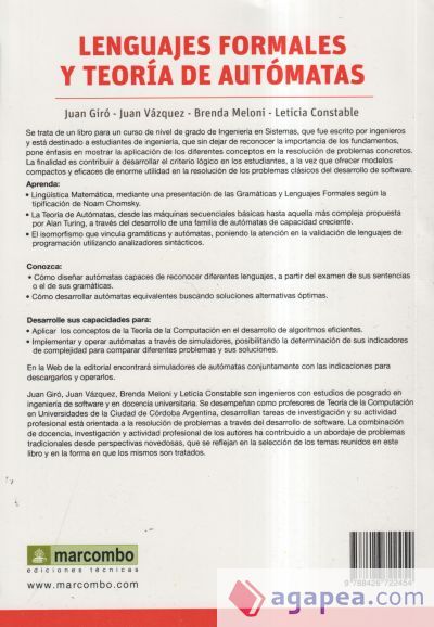 Lenguages formales y teor&iacute;as de aut&oacute;matas