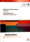 Matemáticas. Graduado En Educación Secundaria (prueba Libre). Ciclos Formativos De Fp (grado Medio: Prueba De Acceso)