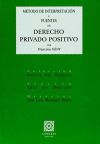 MÉTODO DE INTERPRETACIÓN Y FUENTES EN DERECHO PRIVADO POSITIVO.