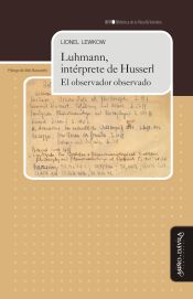 Portada de Luhmann, intérprete de Husserl: El observador observado