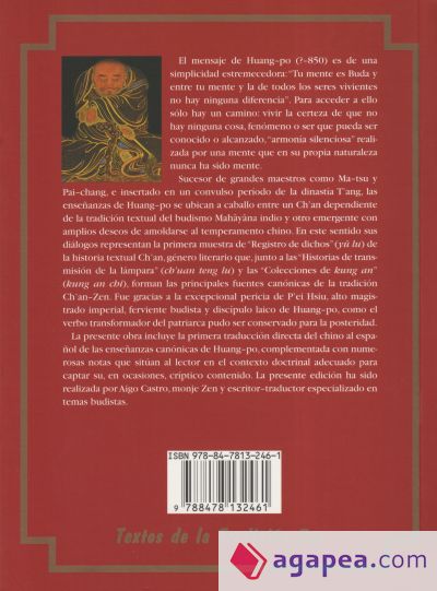 Enseñanzas sobre la Mente Única del maestro zen Huang-po Enseñanzas sobre la Mente Única del maestro zen Huang-po