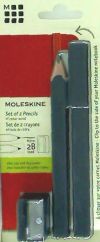 Moleskine Black Pencils, Cap and Sharpener