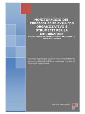 Monitoraggio dei processi come sviluppo organizzativo e strumenti per la misurazione (Ebook)