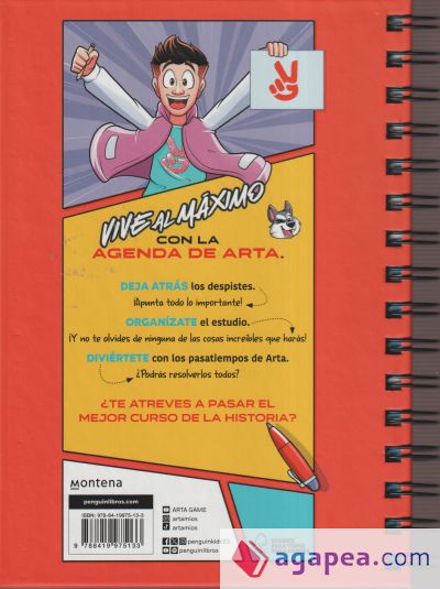 Arta Game - Agenda escolar 2024-2025: Con pasatiempos para niños y niñas