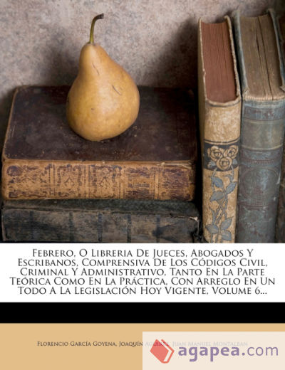 Febrero, O Libreria De Jueces, Abogados Y Escribanos, Comprensiva De Los Códigos Civil, Criminal Y Administrativo, Tanto En La Parte Teórica Como En La Práctica, Con Arreglo En Un Todo A La Legislación Hoy Vigente, Volume 6