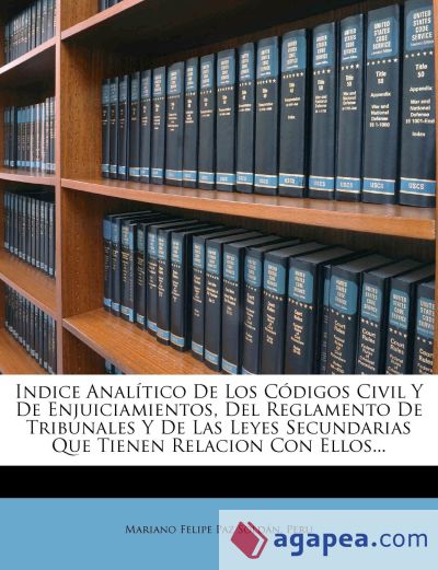 Indice Analitico de Los Codigos Civil y de Enjuiciamientos, del Reglamento de Tribunales y de Las Leyes Secundarias Que Tienen Relacion Con Ellos