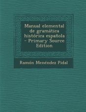 Portada de Manual elemental de gramática histórica española