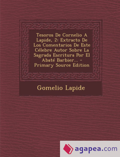 Tesoros De Cornelio A Lapide, 2