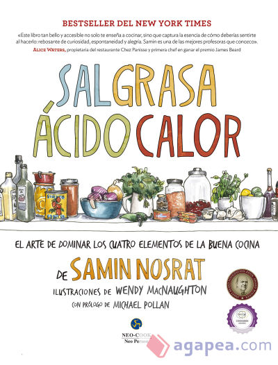 Sal, grasa, ácido, calor