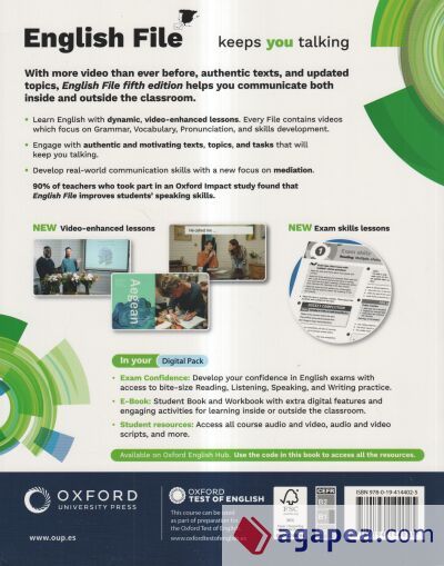 ENGLISH FILE 5TH EDITION B1. STUDENT'S BOOK AND WORKBOOK AND DIGITAL ...
