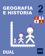 Portada de Inicia Geografía e Historia 2.º ESO. Libro del alumno. Castilla y León, Aragón y Extremadura