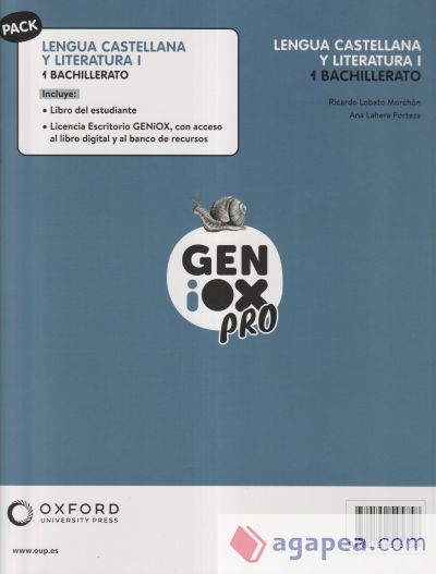 Lengua Castellana y Literatura I 1º Bachillerato. Libro del estudiante. GENiOX PRO