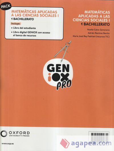Matemáticas Aplicadas CC. Sociales I 1º Bachillerato. Libro del estudiante. GENiOX PRO Matemáticas Aplicadas CC. Sociales I 1º Bachillerato. Libro del estudiante. GENiOX PRO