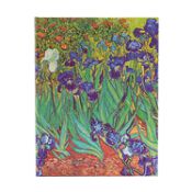 Portada de Paperblanks 2024-2025 Weekly Planner Van Gogh Irises Van Gogh Irises 18-Month Ultra Vertical Elastic Band 208 Pg 80 GSM