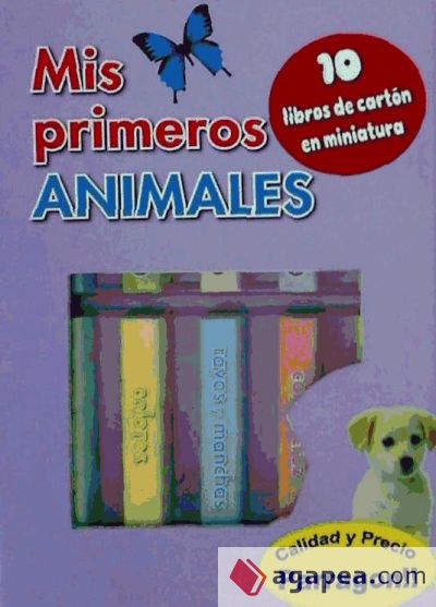 MIS PRIMEROS ANIMALES (10 LIBROS DE CARTON EN MINIATURA)