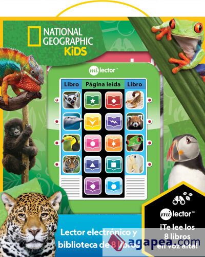 NATIONAL GEOGRAPHIC KIDS - MI LECTOR - LECTOR ELECTR&Oacute;NICO Y BIBLIOTECA DE 8 LIBROS - &iexcl;TE LEE LOS LIBROS EN VOZ ALTA! - PI KIDS