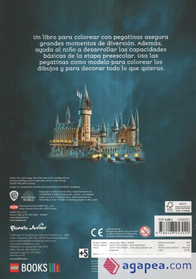 LEGO HARRY POTTER. LIBRO PARA COLOREAR CON PEGATIN