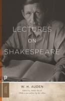 Portada de Lectures on Shakespeare