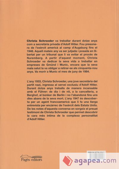 Dotze anys al costat de Hitler: Testimoni inèdit de la secretària privada del Führer (1933-1945)