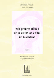 Portada de Els primers llibres de la Tuala de Canvi de Barcelona. Volum II