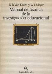 Portada de MANUAL DE TÉCNICA DE LA INVESTIGACIÓN EDUCACIONAL