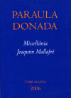 Paraula donada: Miscel·lània Joaquim Mallafrè