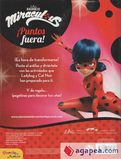 Miraculous. ¡Puntos fuera! Libro de actividades: Actividades con antifaz y pegatinas para las uñas