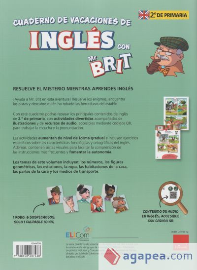 Mr. Brit. Cuadernos de vacaciones de inglés. 2.º de primaria
