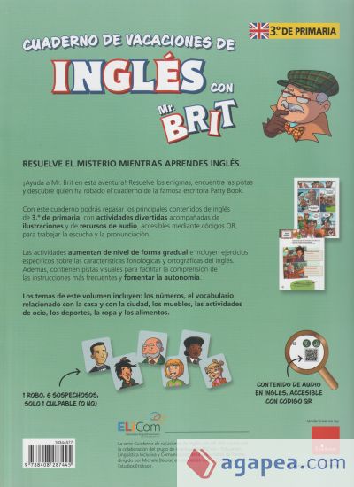 Mr. Brit. Cuadernos de vacaciones de inglés. 3.º de primaria