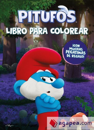 Pitufos. Libro para colorear: Con pegatinas